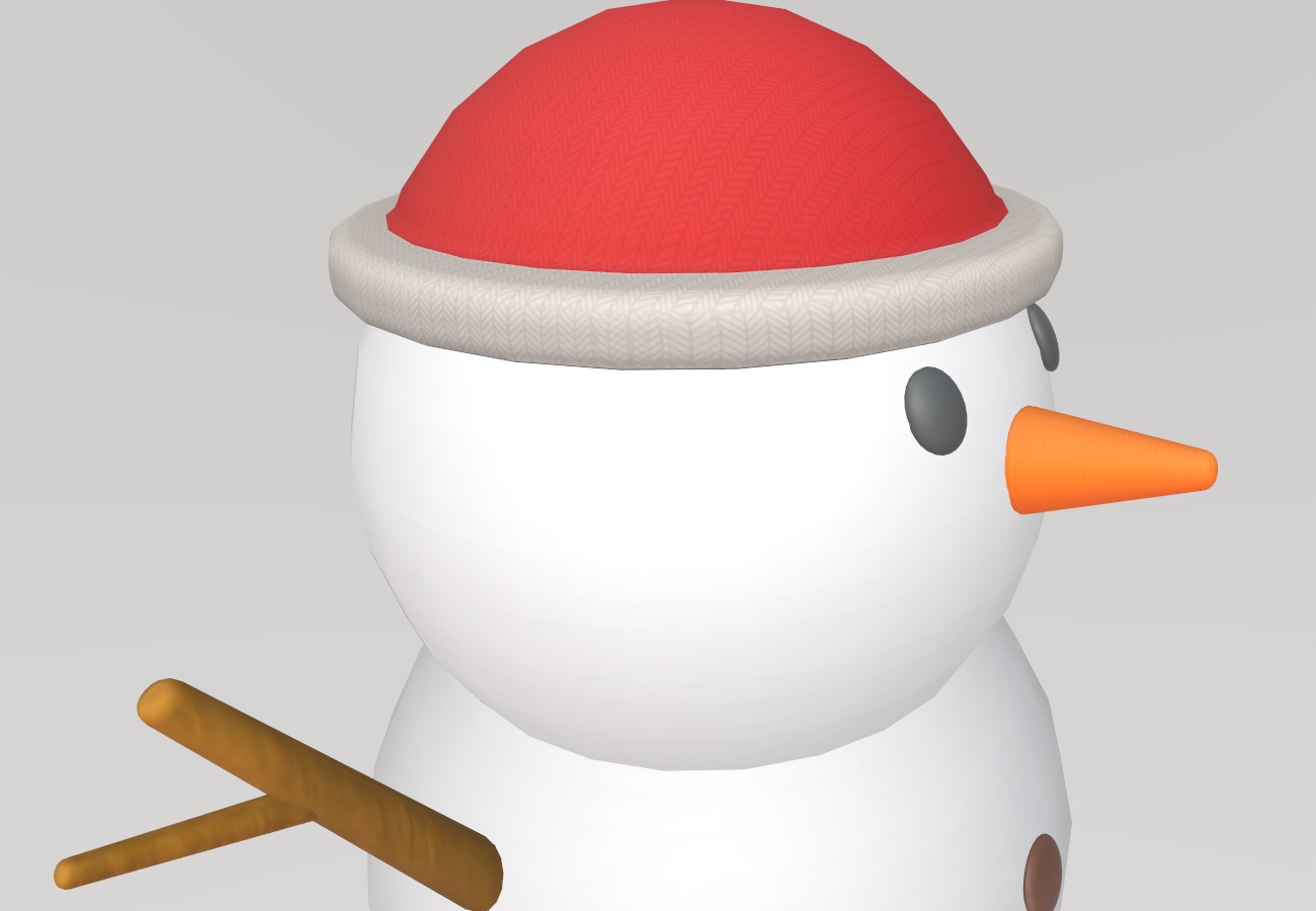 Stylized Low-Poly Snowman Decoration Figure Set Low-poly 3D model_21