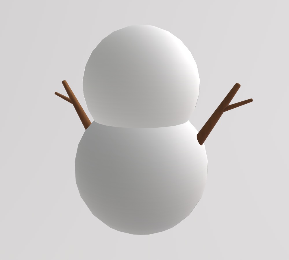 Stylized Low-Poly Snowman Decoration Figure Set Low-poly 3D model_12