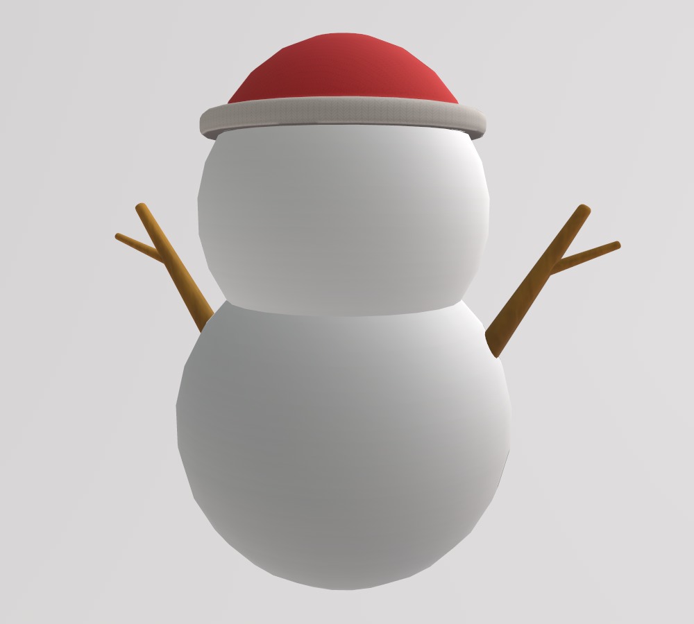 Stylized Low-Poly Snowman Decoration Figure Set Low-poly 3D model_20