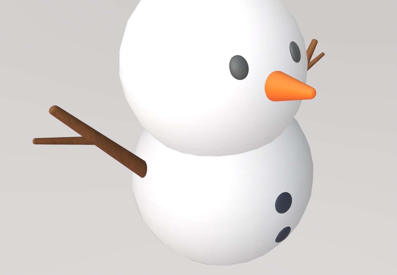 Stylized Low-Poly Snowman Decoration Figure Set Low-poly 3D model_13