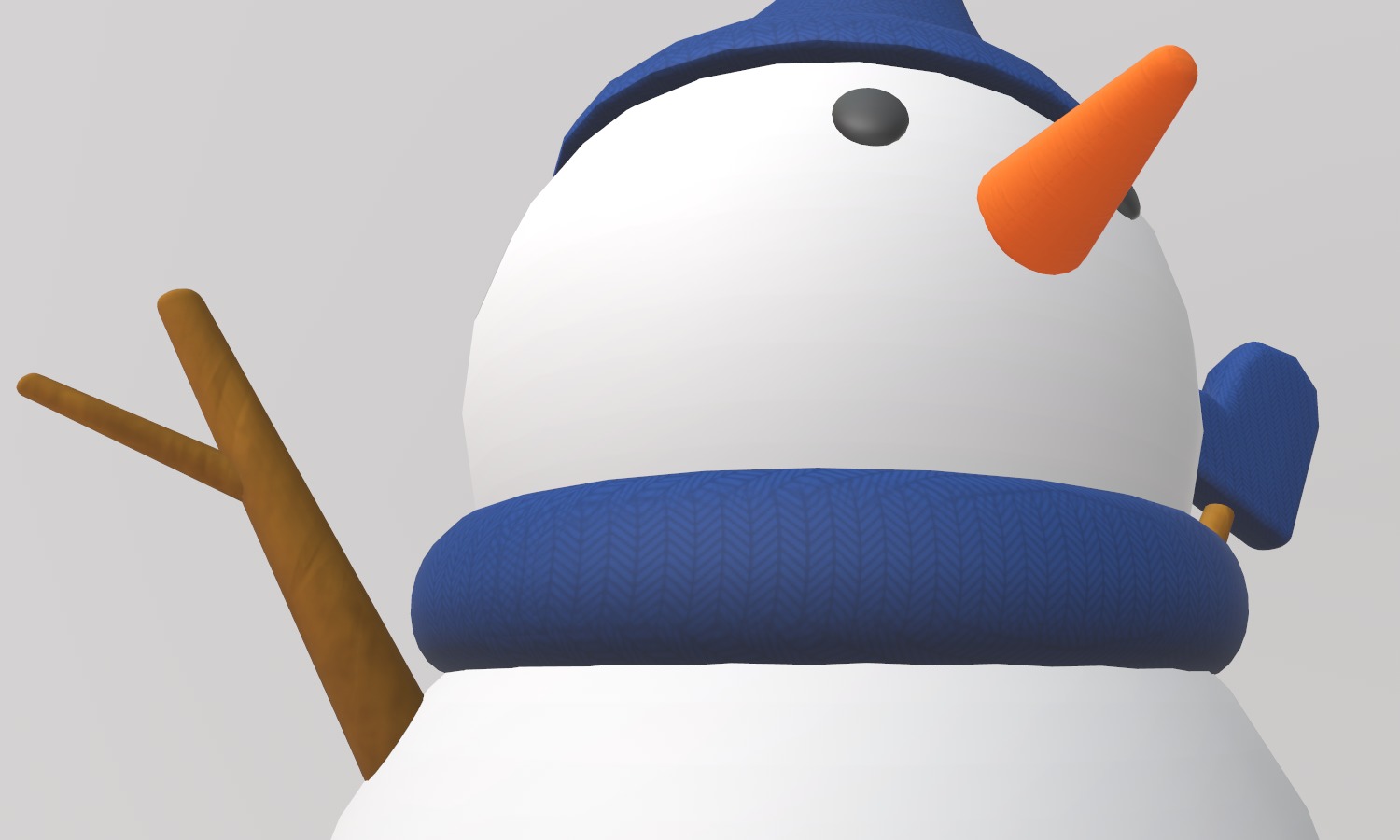 Stylized Low-Poly Snowman Decoration Figure Set Low-poly 3D model_9