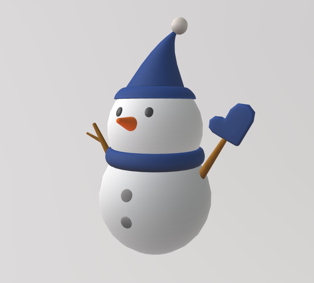 Stylized Low-Poly Snowman Decoration Figure Set Low-poly 3D model_7