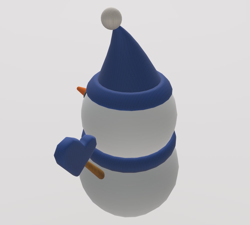 Stylized Low-Poly Snowman Decoration Figure Set Low-poly 3D model_8