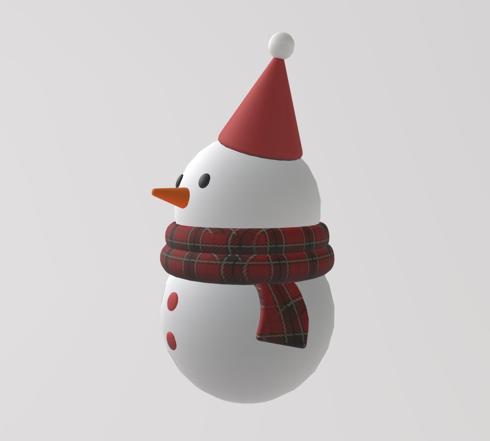 Stylized Low-Poly Snowman Decoration Figure Set Low-poly 3D model_3