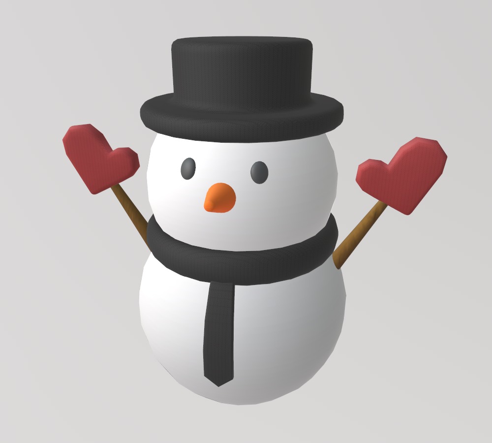 Stylized Low-Poly Snowman Decoration Figure Set Low-poly 3D model_15