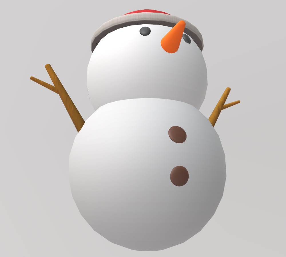 Stylized Low-Poly Snowman Decoration Figure Set Low-poly 3D model_19
