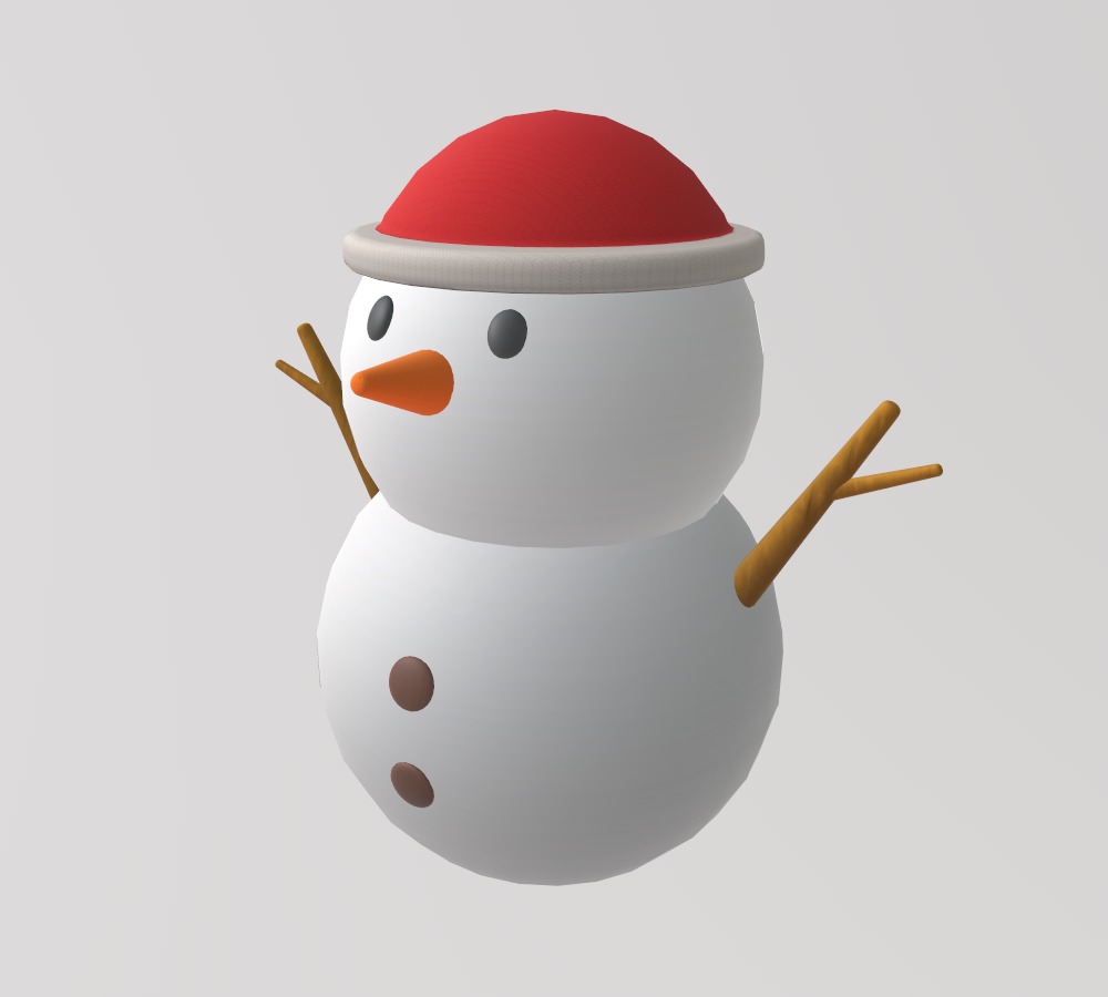Stylized Low-Poly Snowman Decoration Figure Set Low-poly 3D model_18