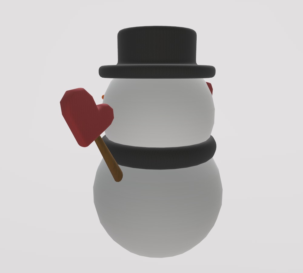 Stylized Low-Poly Snowman Decoration Figure Set Low-poly 3D model_16