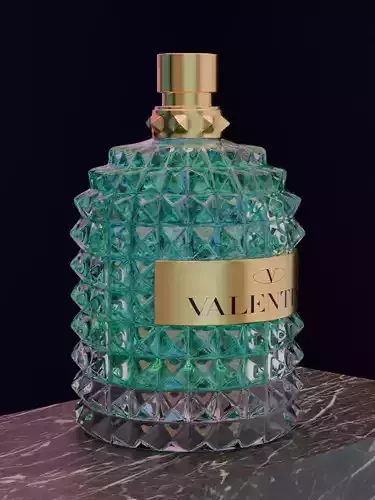 Valentino perfime turquoise 3D model product for Advertising