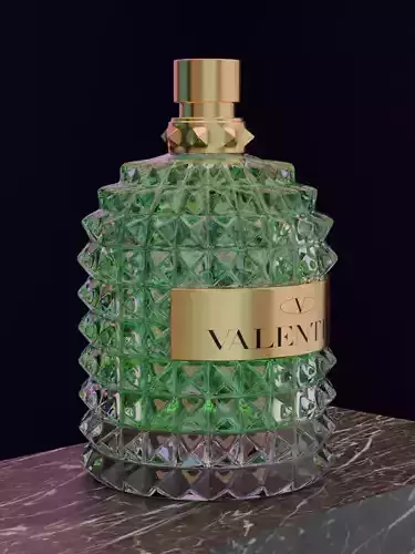 Valentino perfime green 3D model product for Advertising