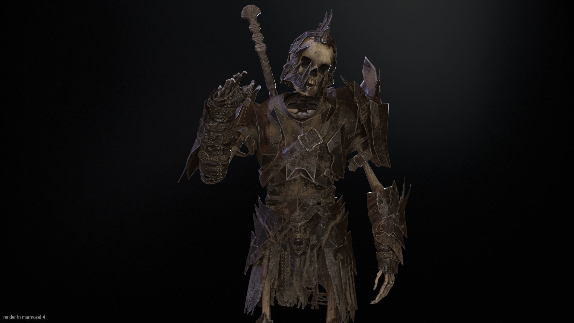 Skeleton6 Low-poly 3D model_3