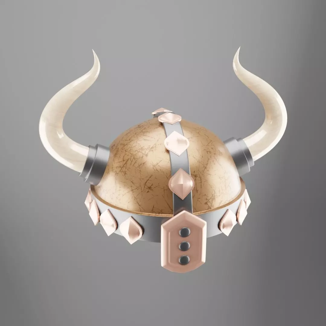 Viking Warrior Helmet with horns 3D model