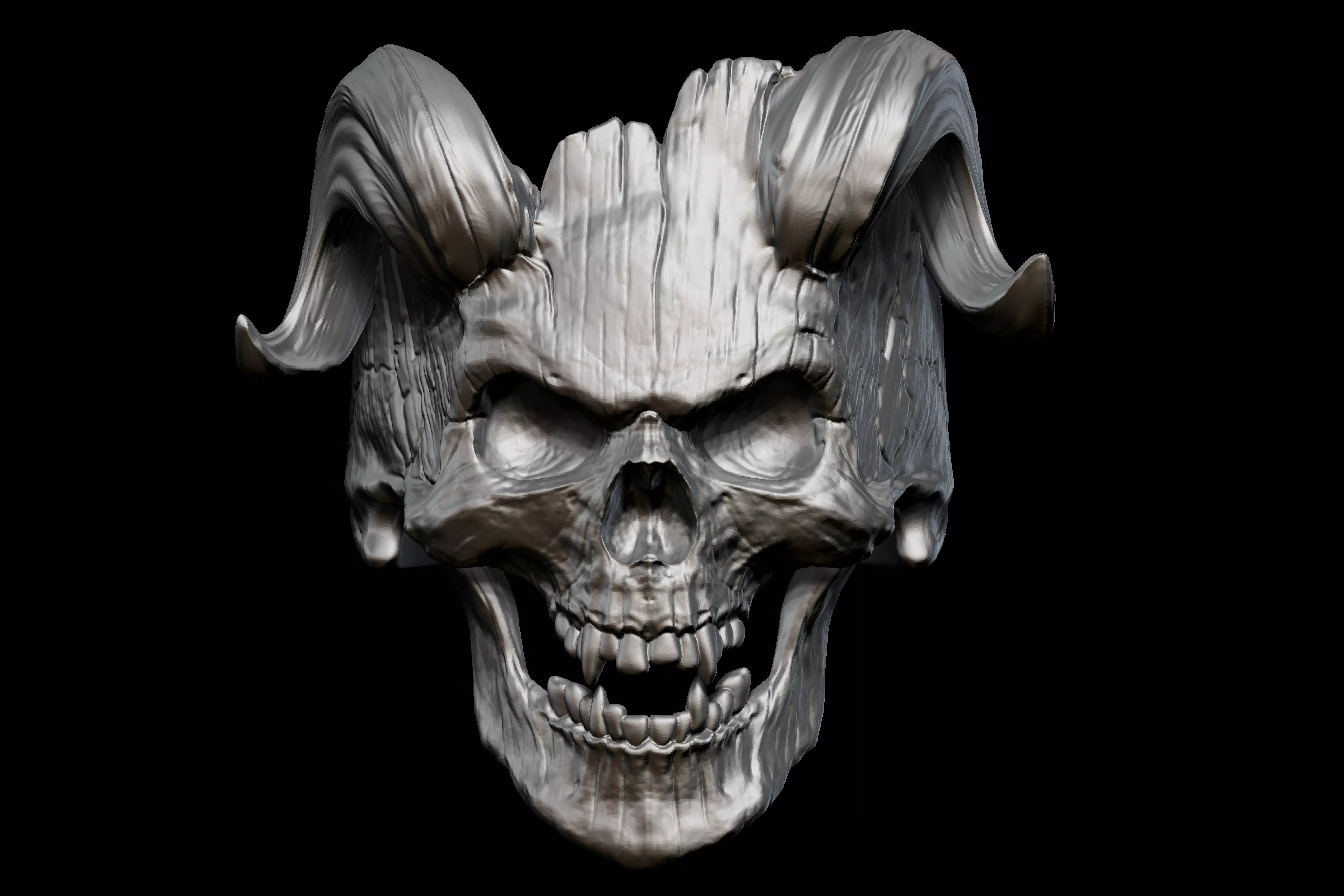 Ring DEMON HEAD 3D print model_0