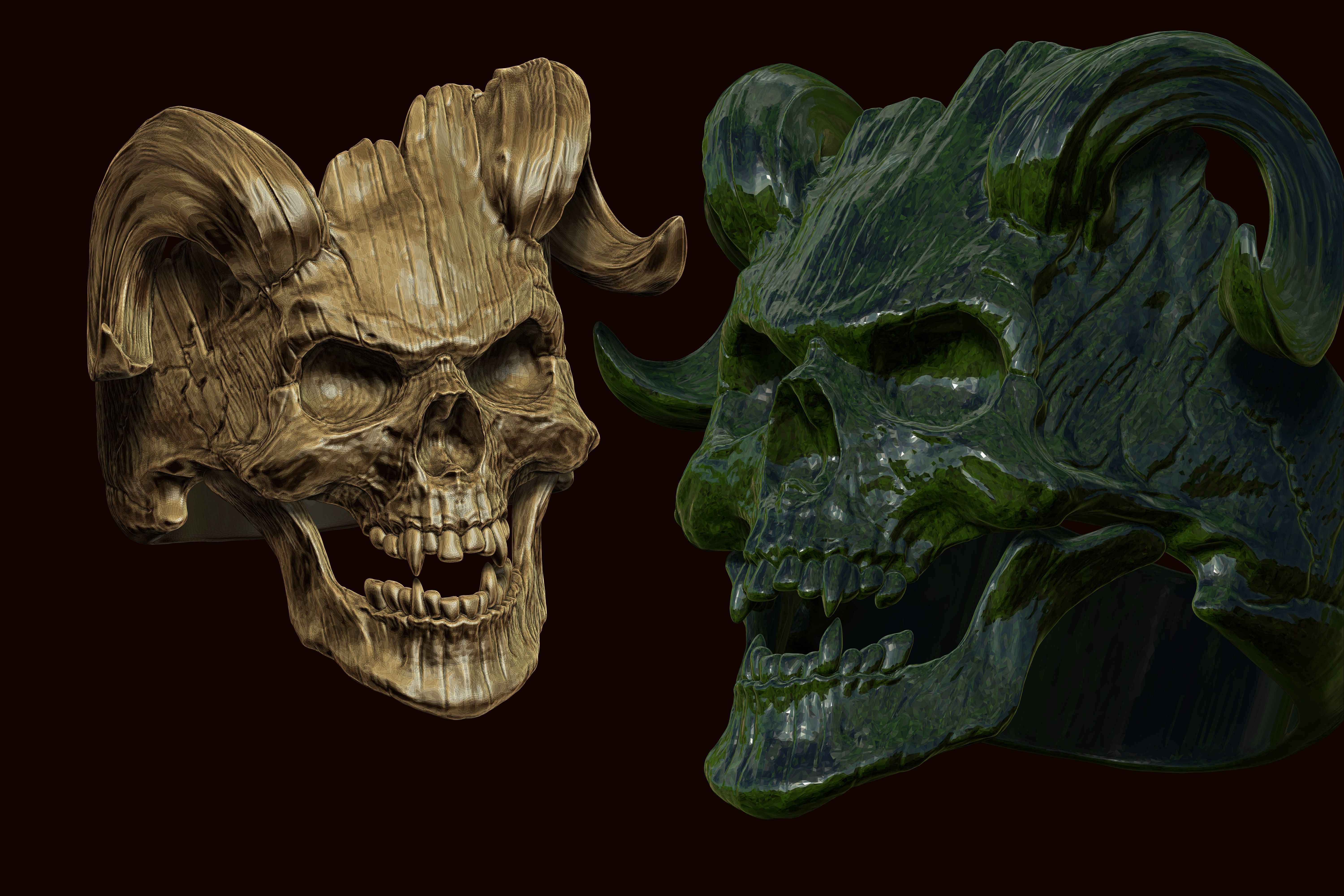 Ring DEMON HEAD 3D print model_5