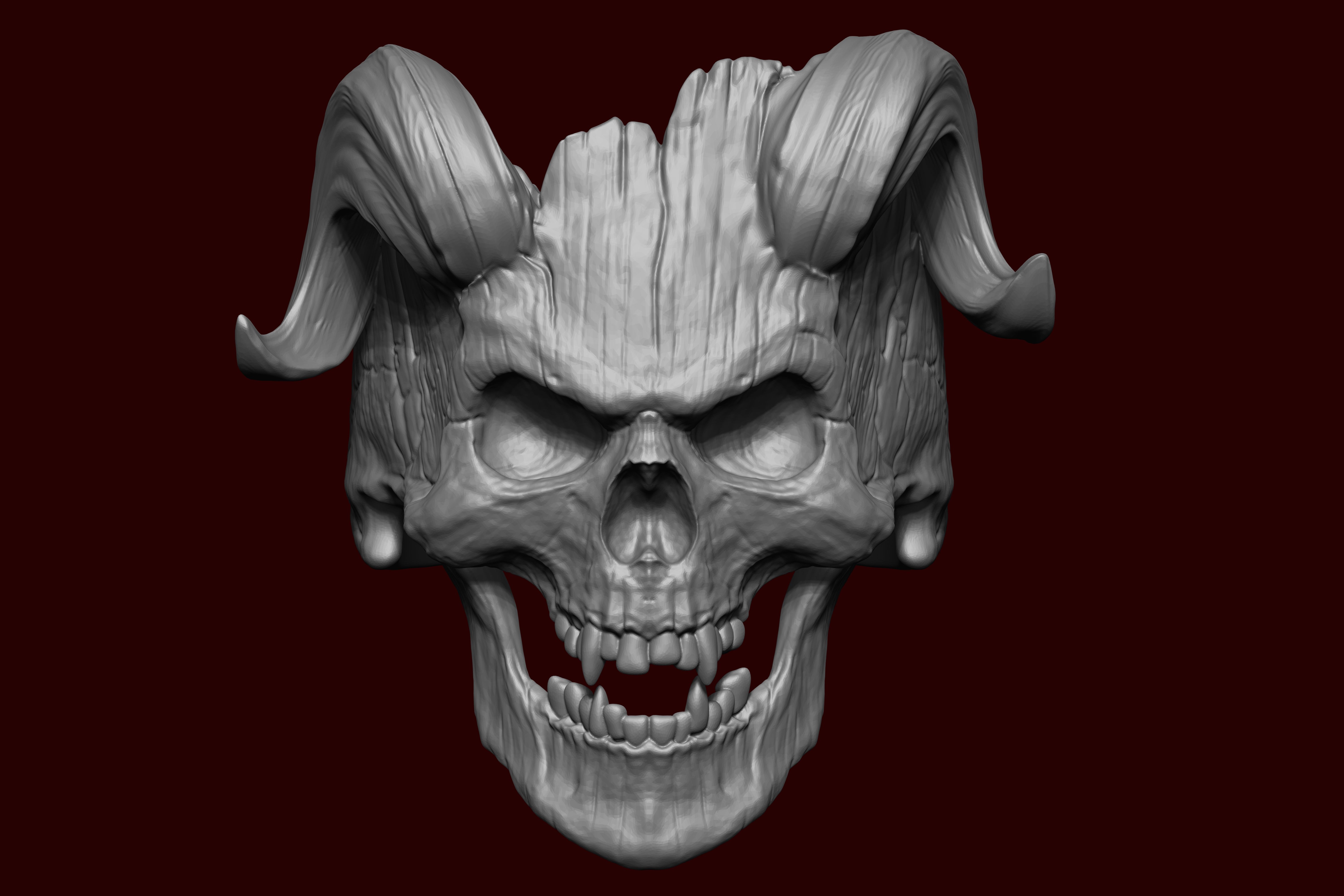 Ring DEMON HEAD 3D print model_2