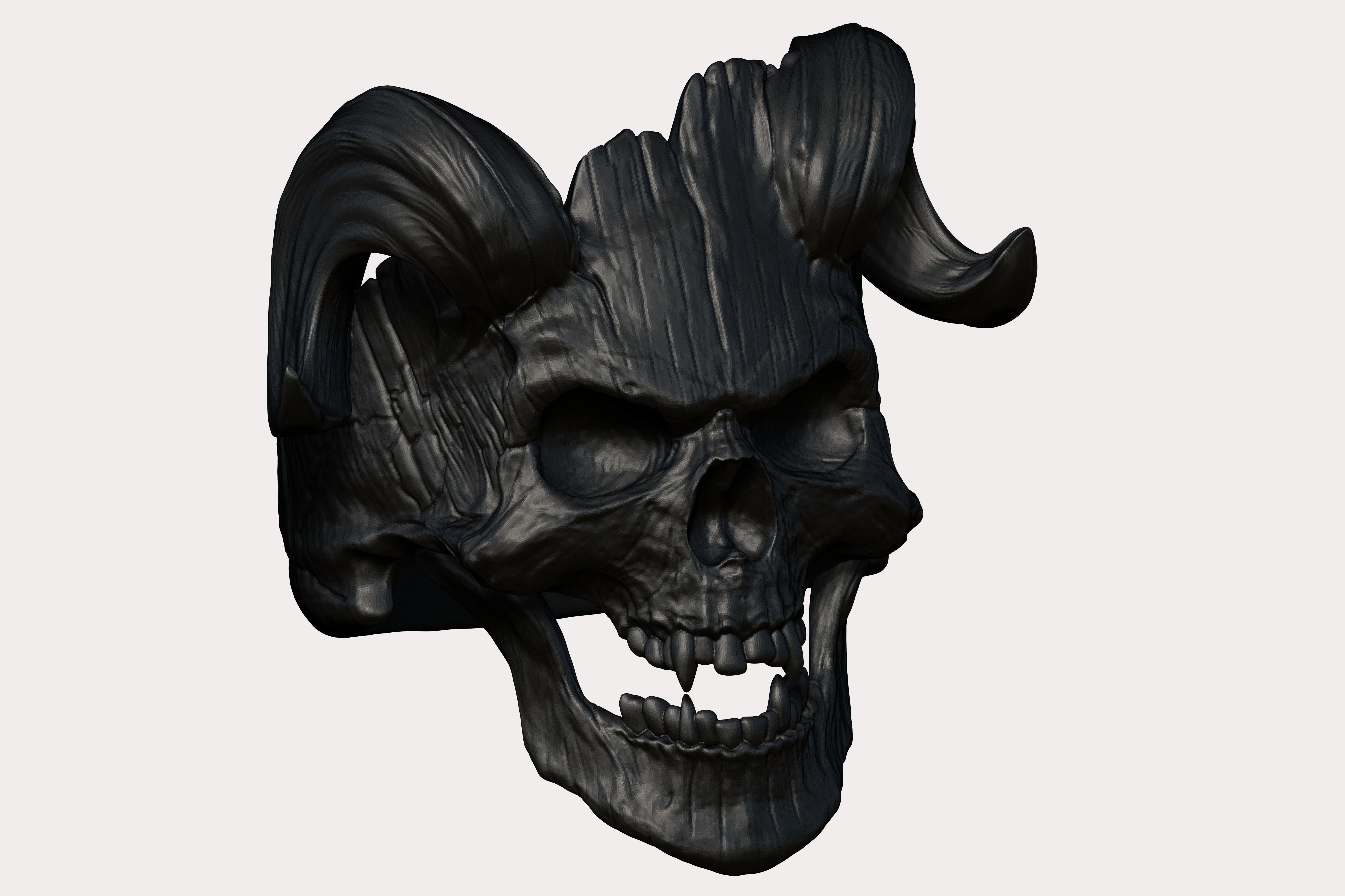 Ring DEMON HEAD 3D print model_6