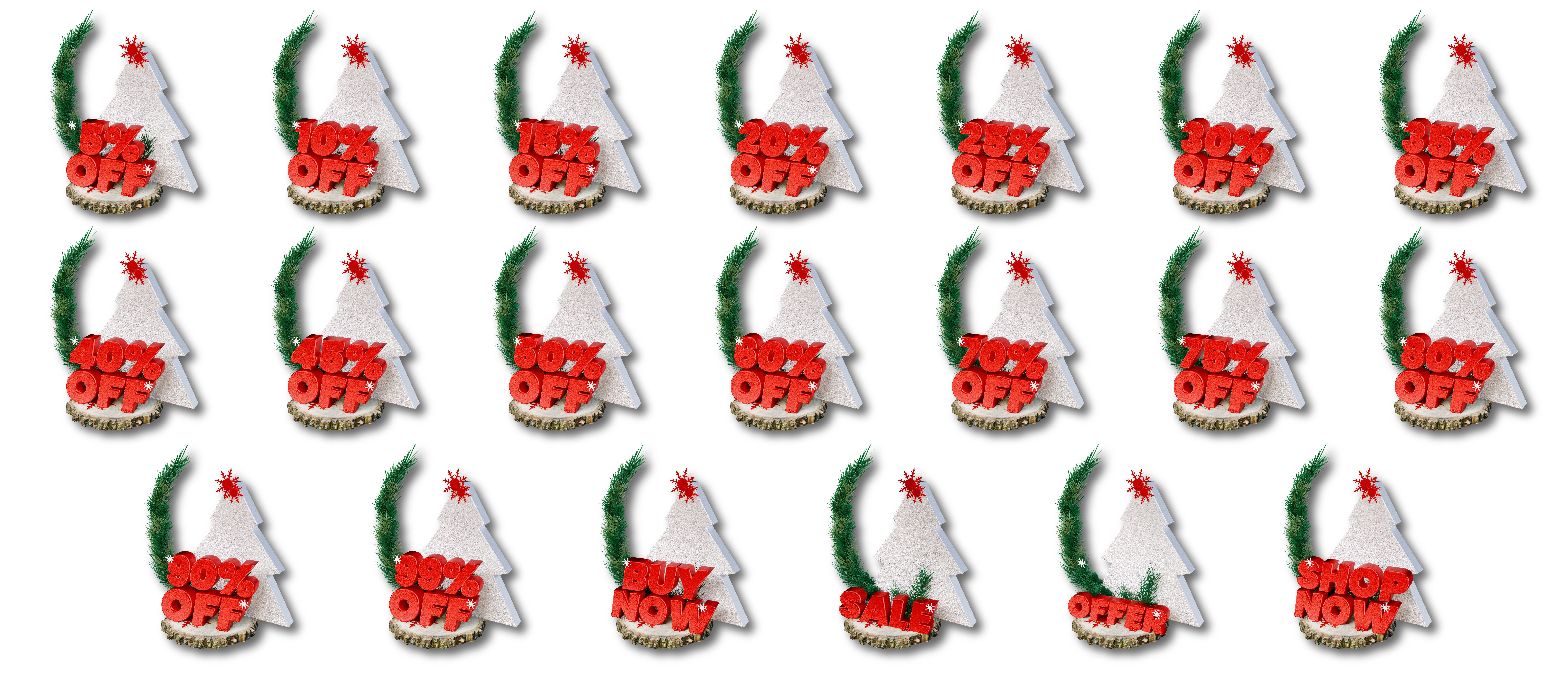 3D Shop Design and Discount with Christmas theme 3D model_1