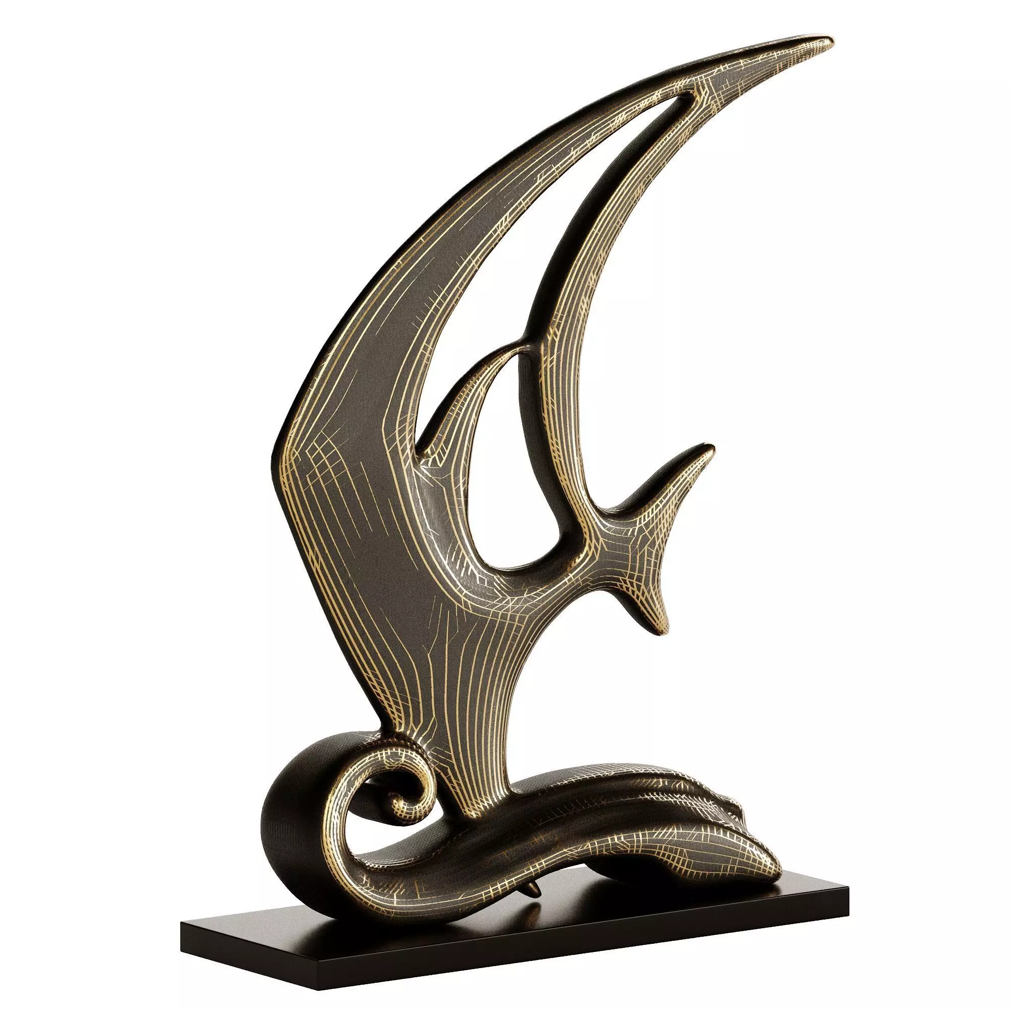 Decorative Abstract Sculpture Fish  3D model_0