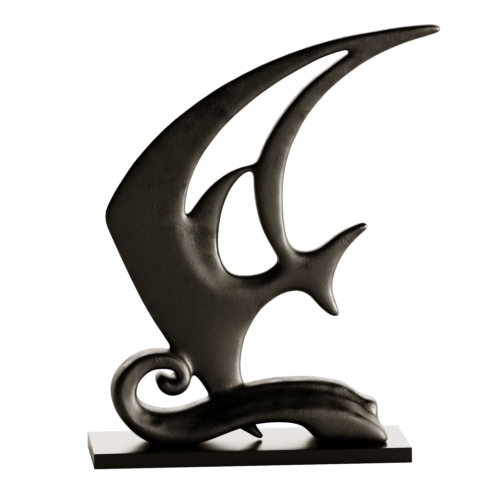 Decorative Abstract Sculpture Fish  3D model_3