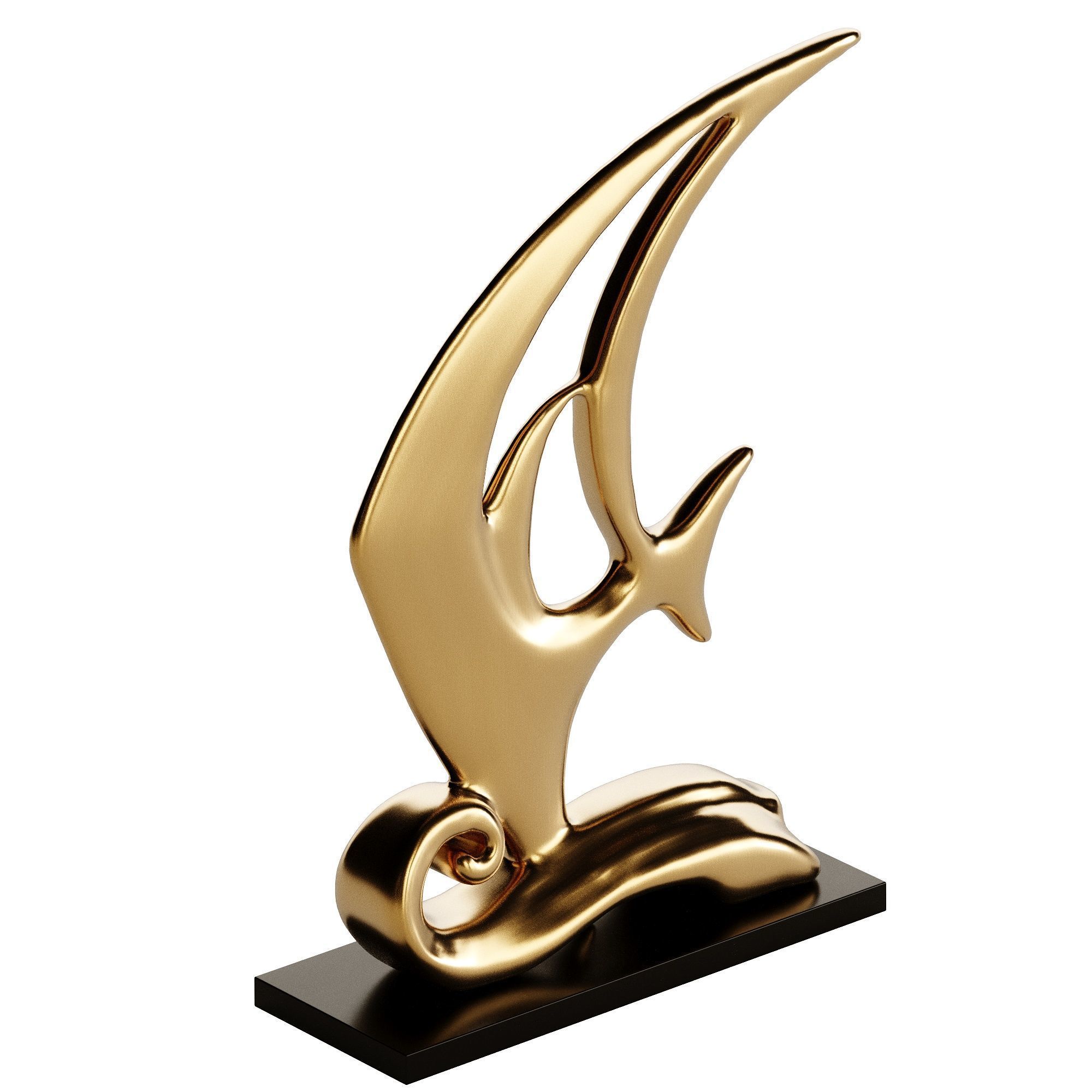 Decorative Abstract Sculpture Fish  3D model_1