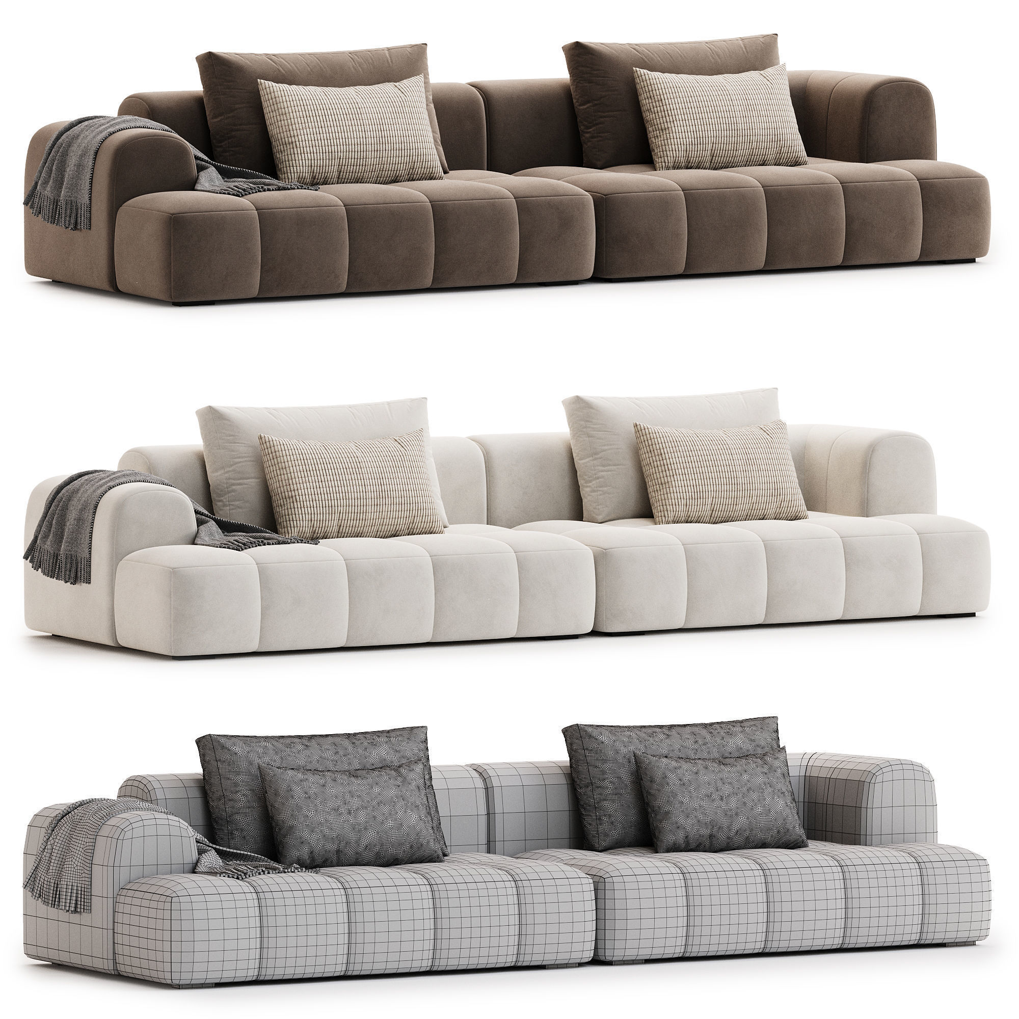 Extra Long Modern sofa 2 3D model_4