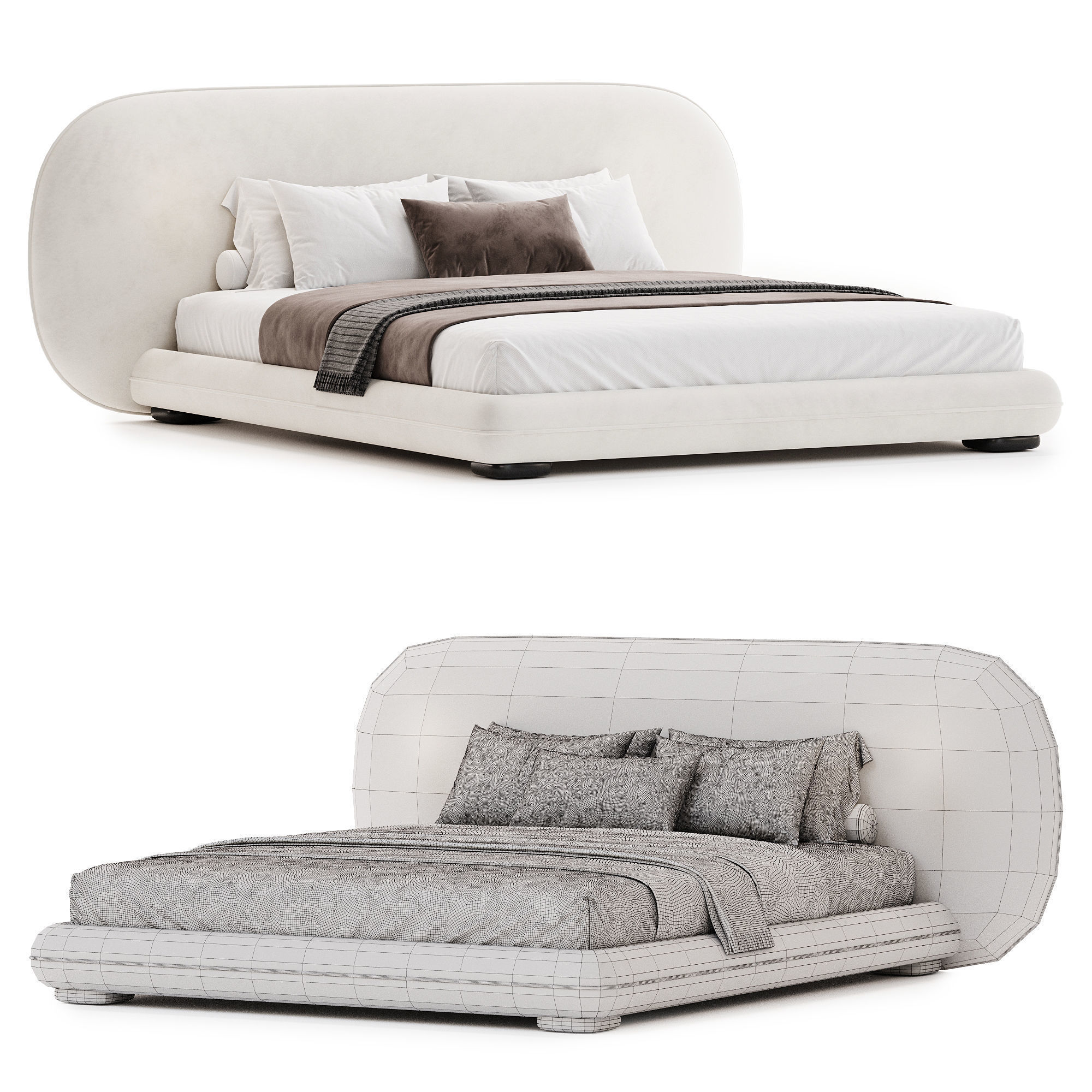Bari bed by Como Casa 3D model_3