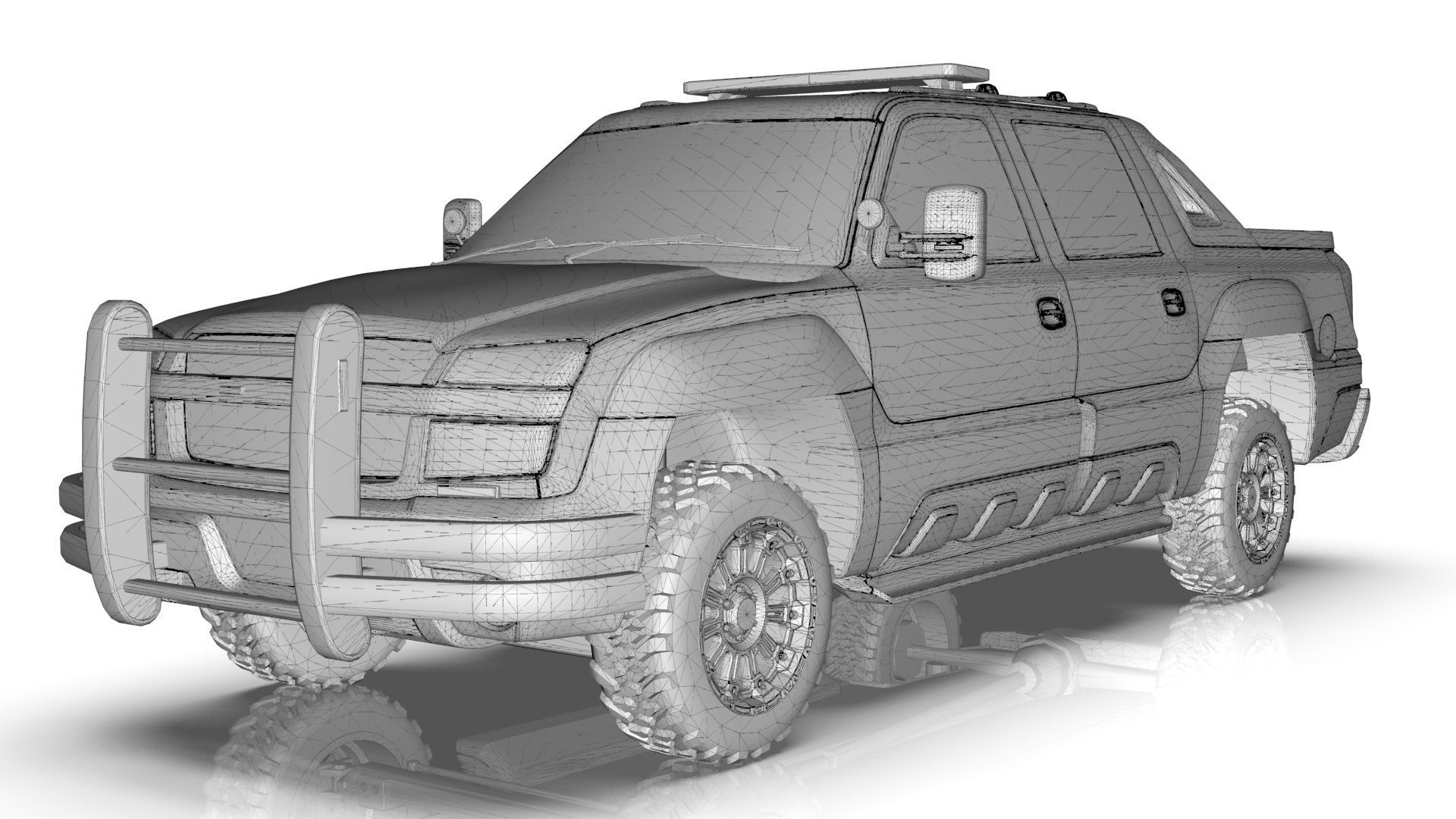 Chevrolet Avalanche Police Interceptor 2002 3D model_7