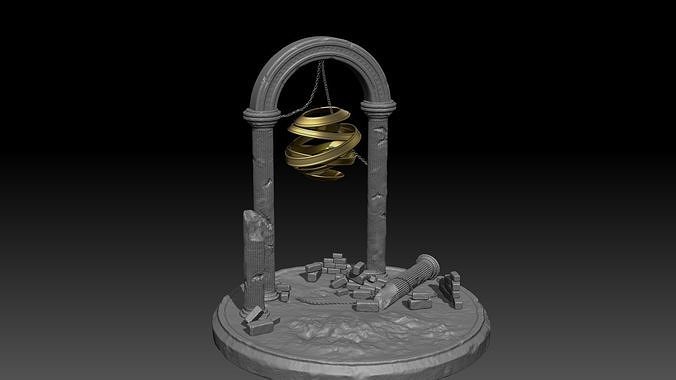 Golden Ball Scene 3D model