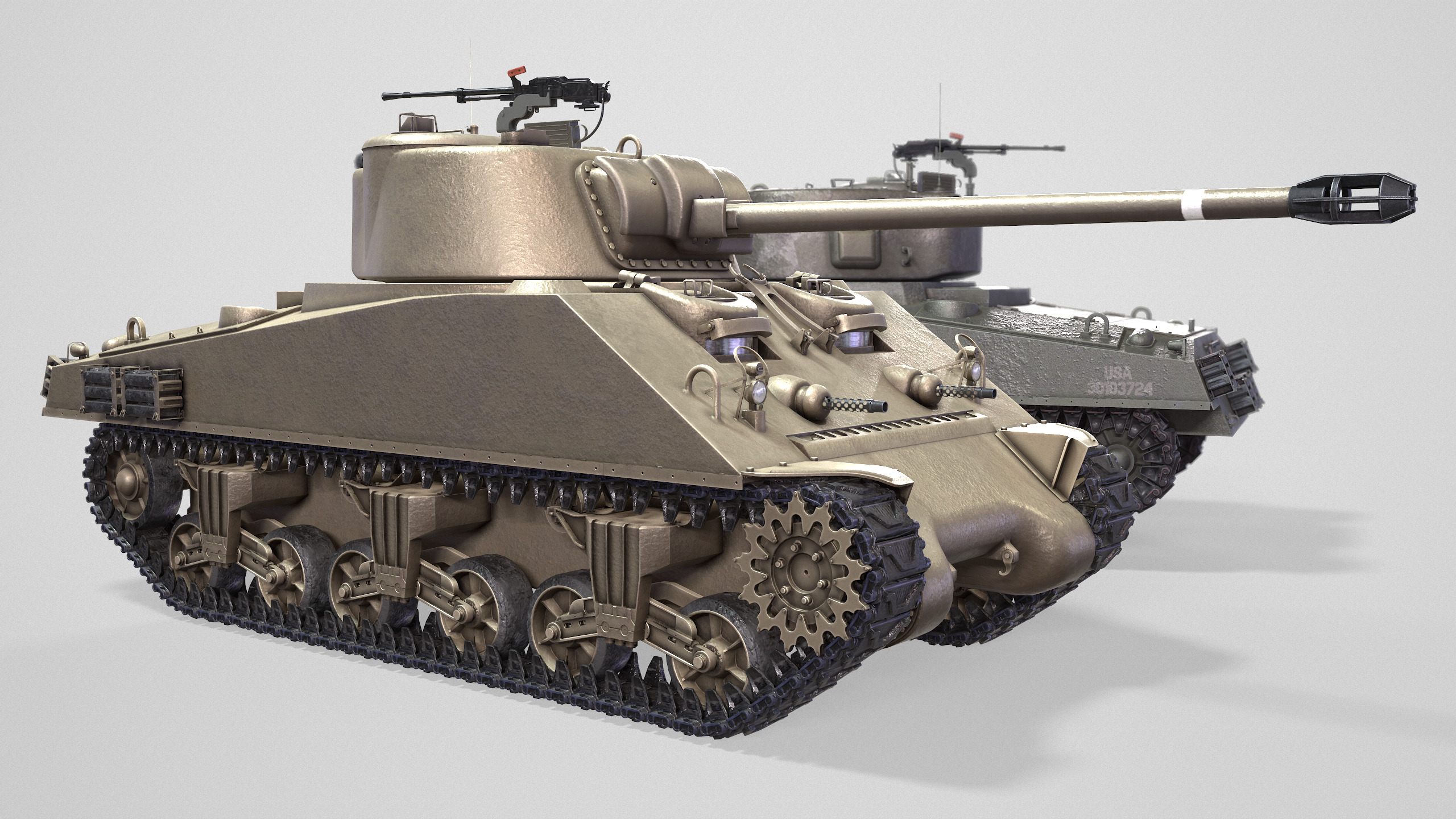 M4Sherman 3D model_3