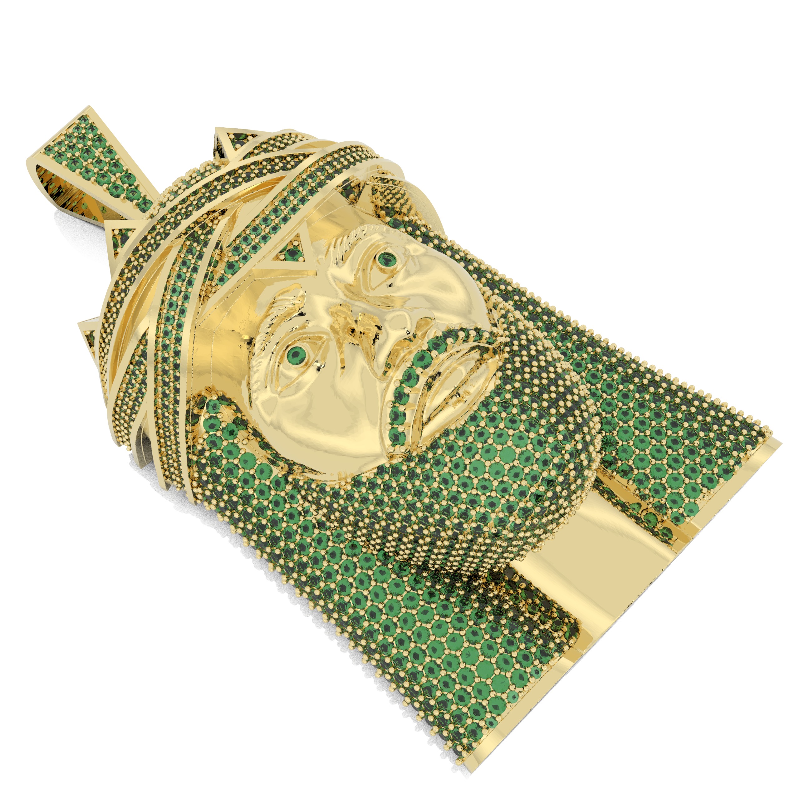 Jesus Gold Pendant  3D print model_34