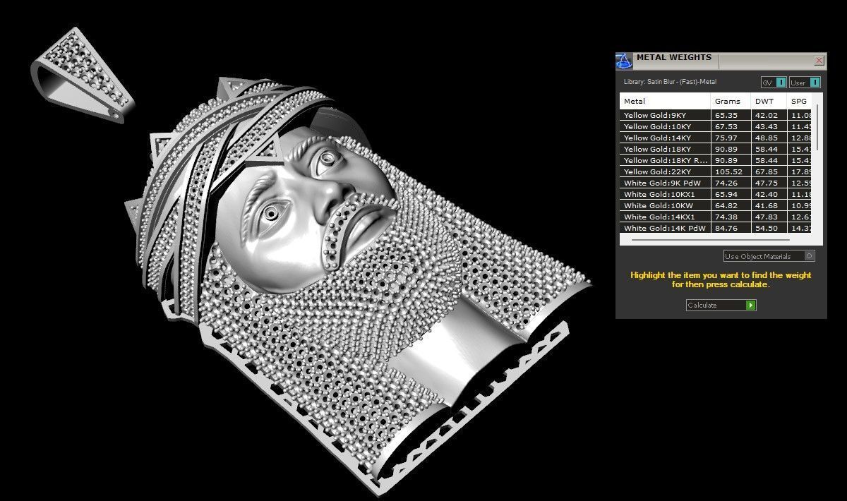 Jesus Gold Pendant  3D print model_10
