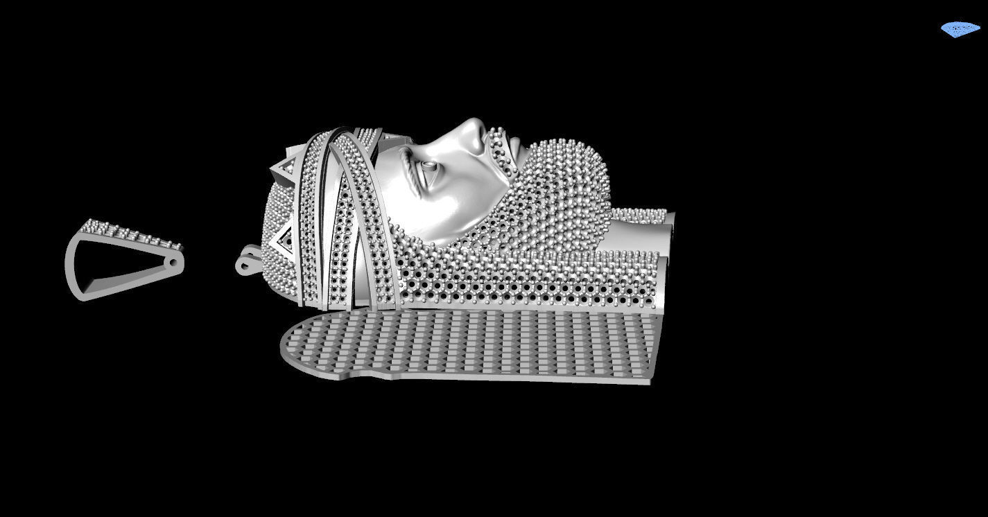 Jesus Gold Pendant  3D print model_16