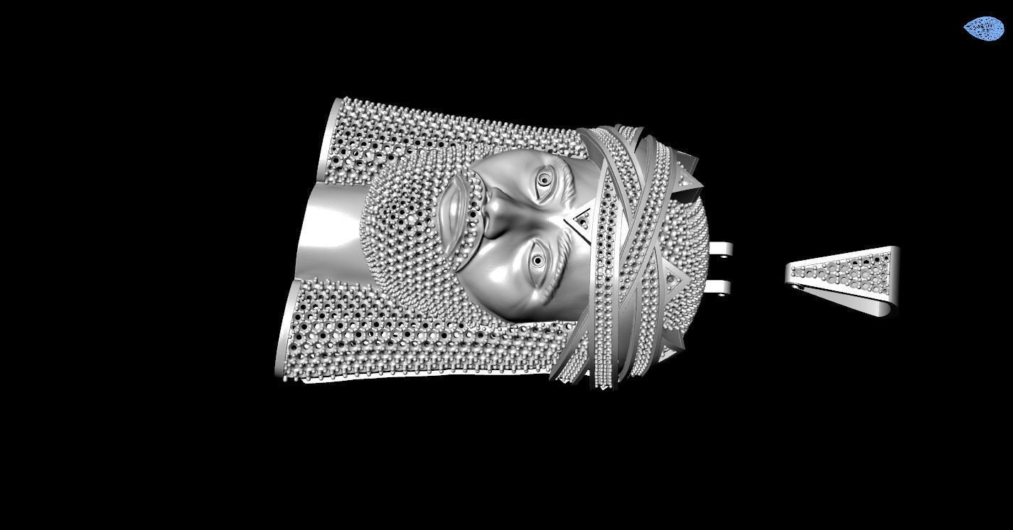 Jesus Gold Pendant  3D print model_24