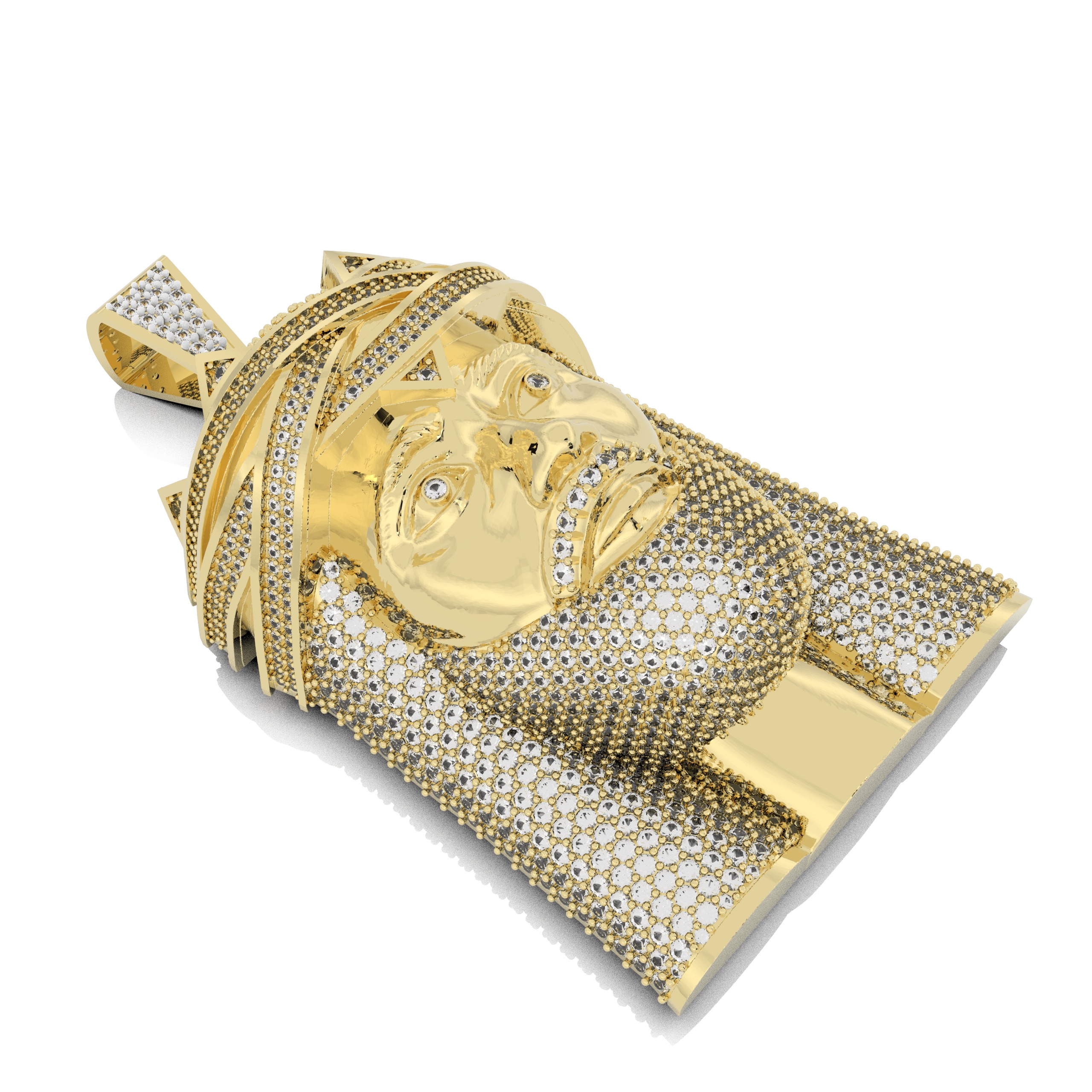 Jesus Gold Pendant  3D print model_3