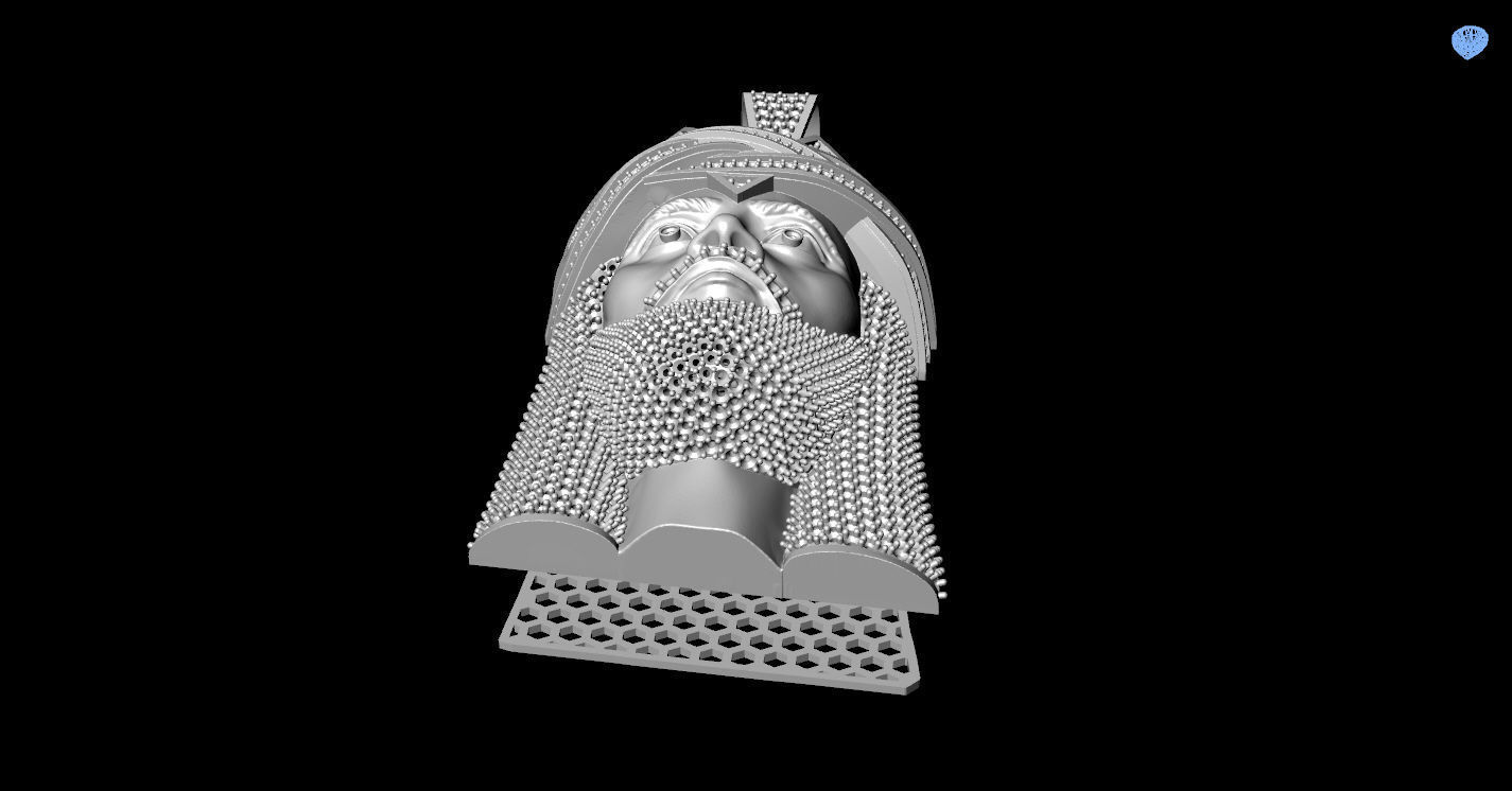 Jesus Gold Pendant  3D print model_22