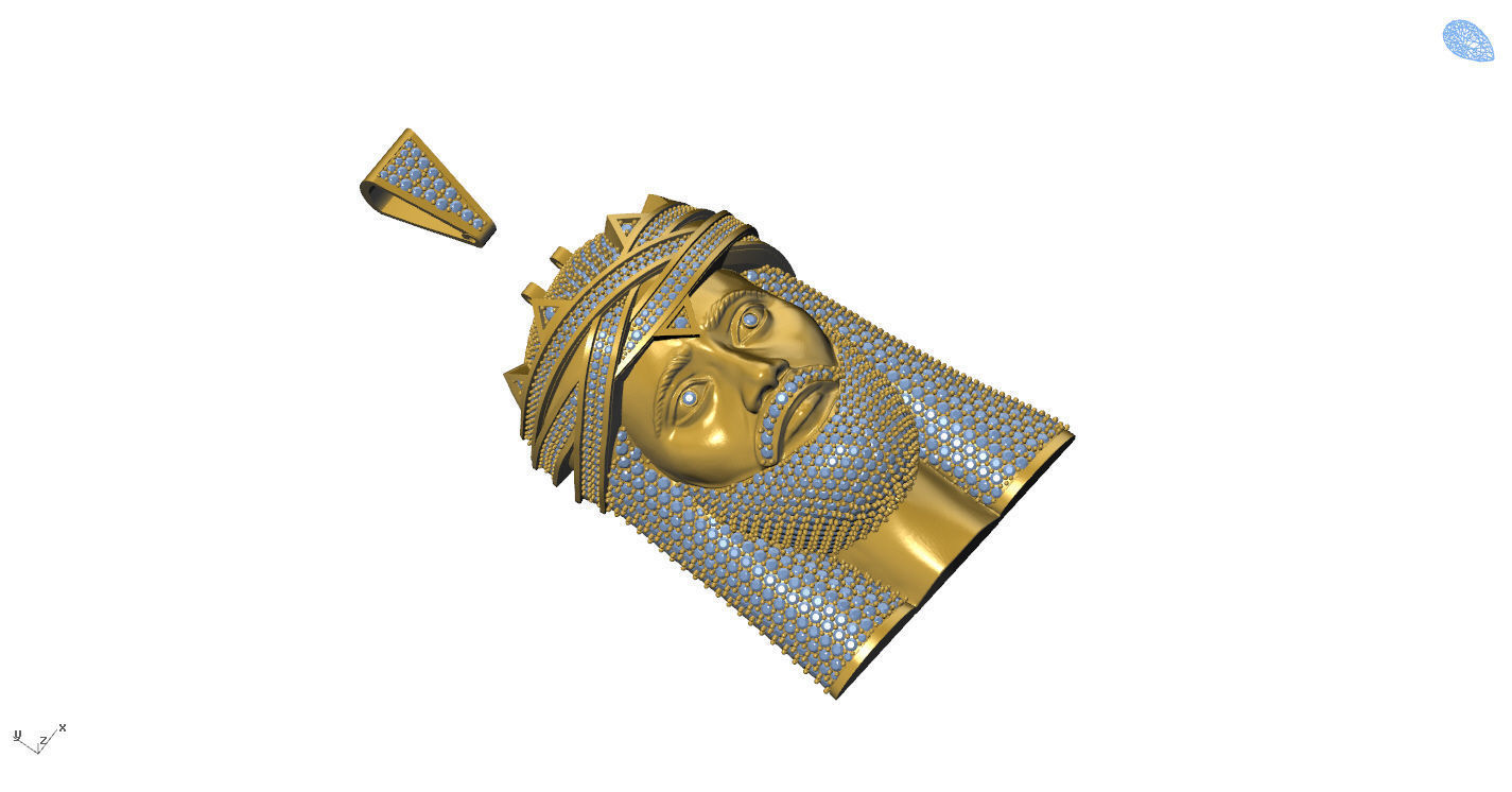 Jesus Gold Pendant  3D print model_35
