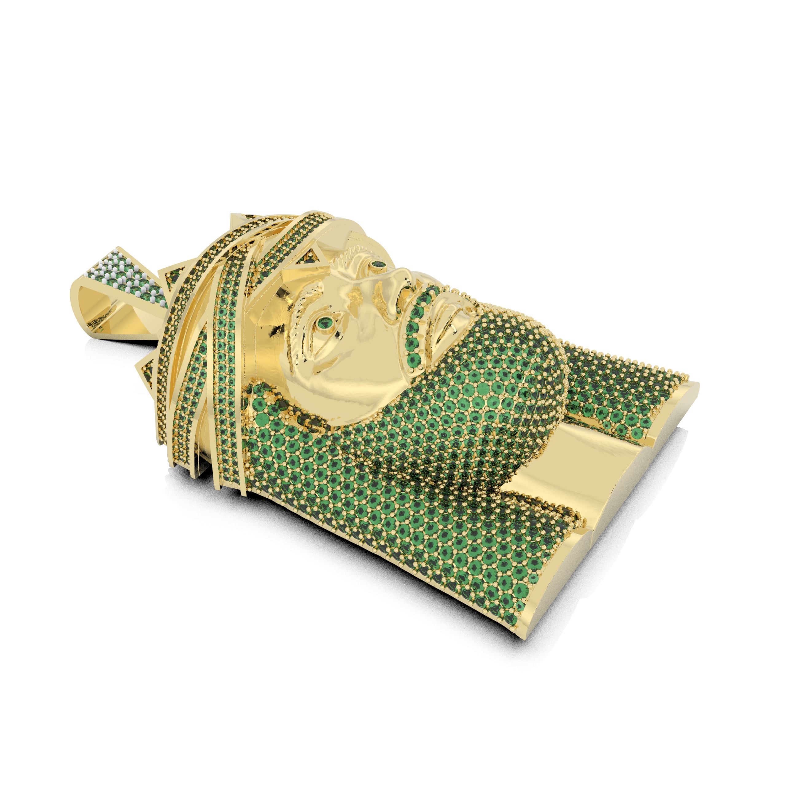 Jesus Gold Pendant  3D print model_12