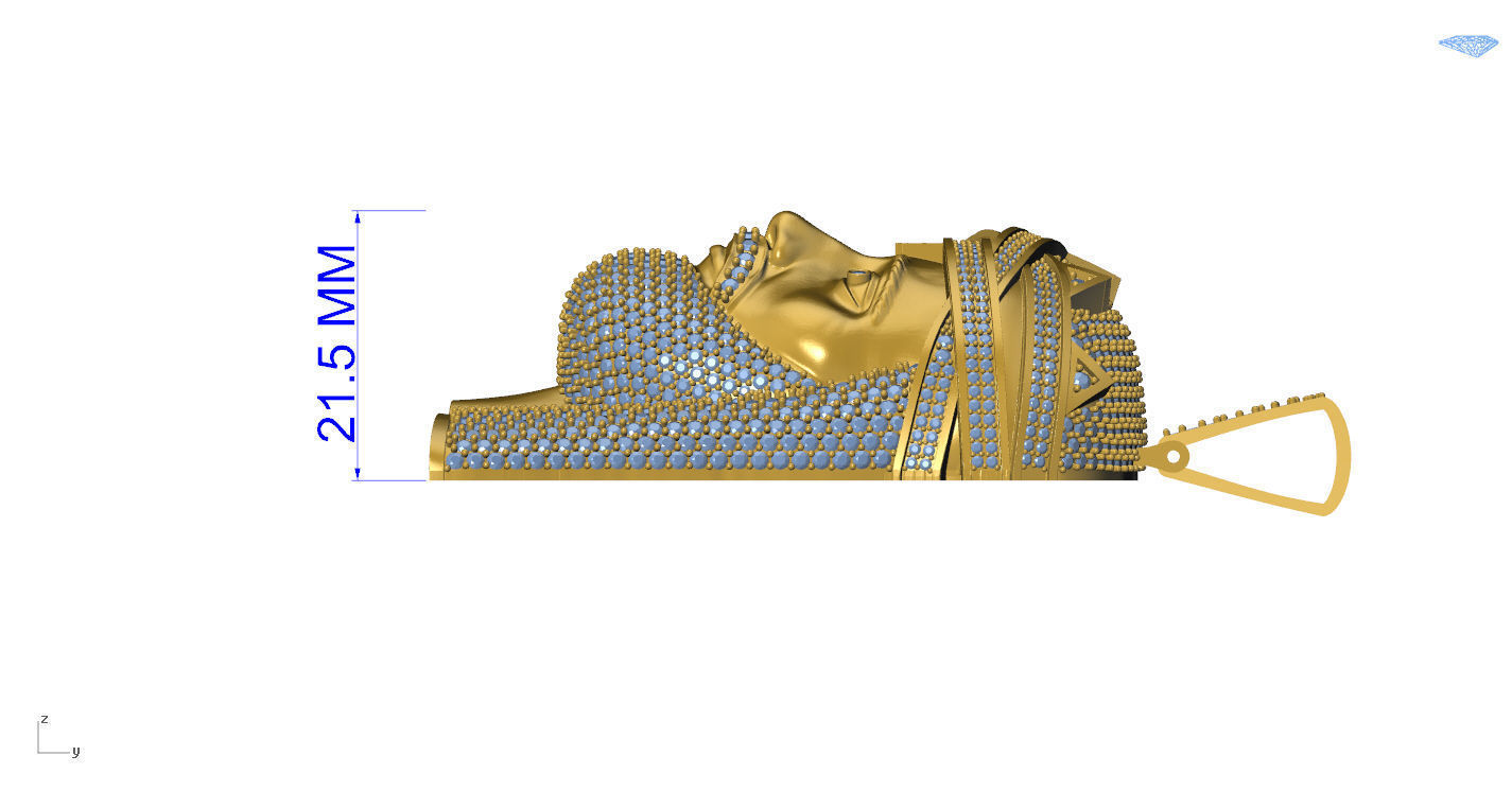 Jesus Gold Pendant  3D print model_8