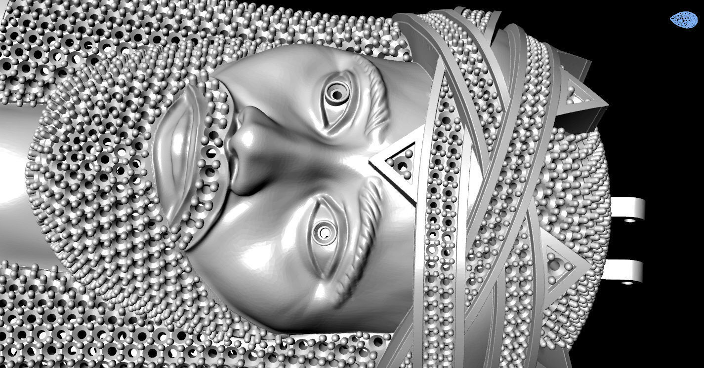 Jesus Gold Pendant  3D print model_25