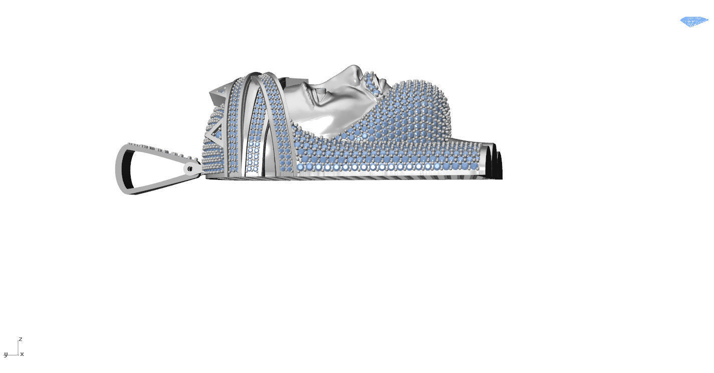 Jesus Gold Pendant  3D print model_30