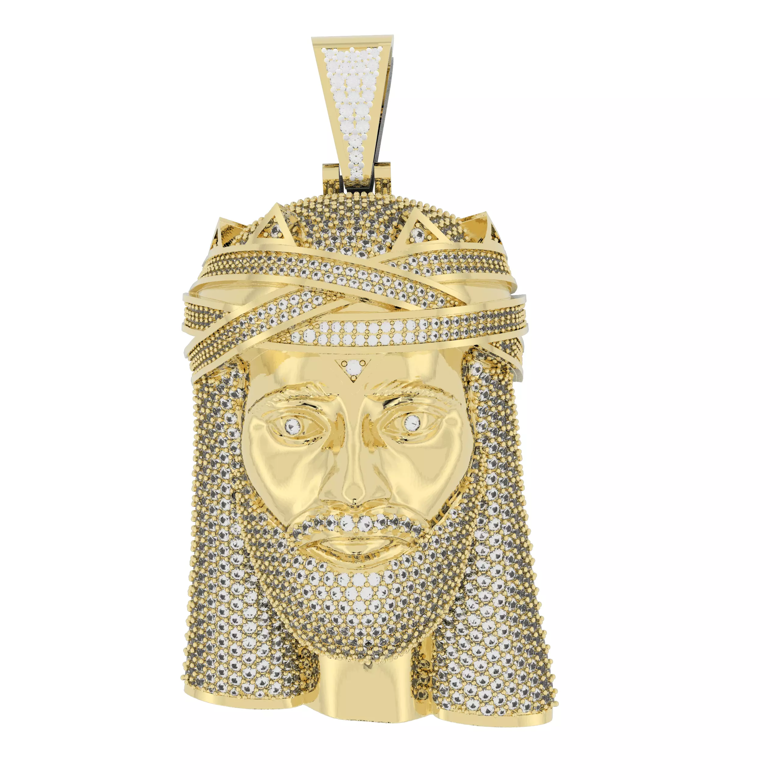 Jesus Gold Pendant  3D print model_0