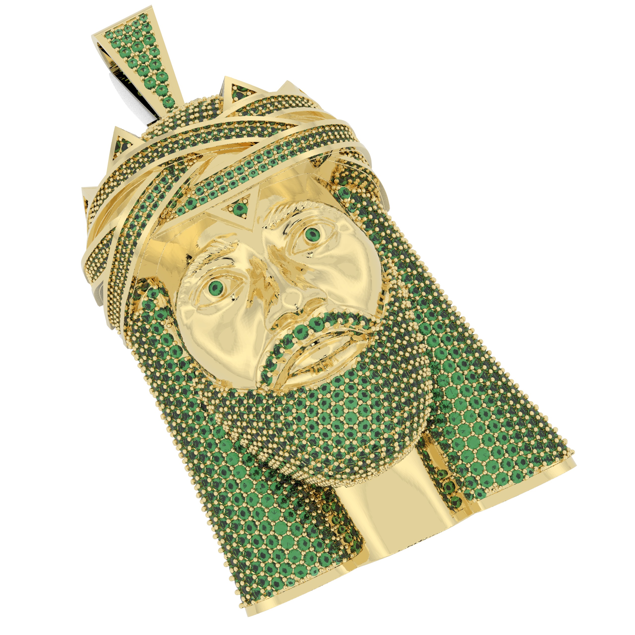 Jesus Gold Pendant  3D print model_6