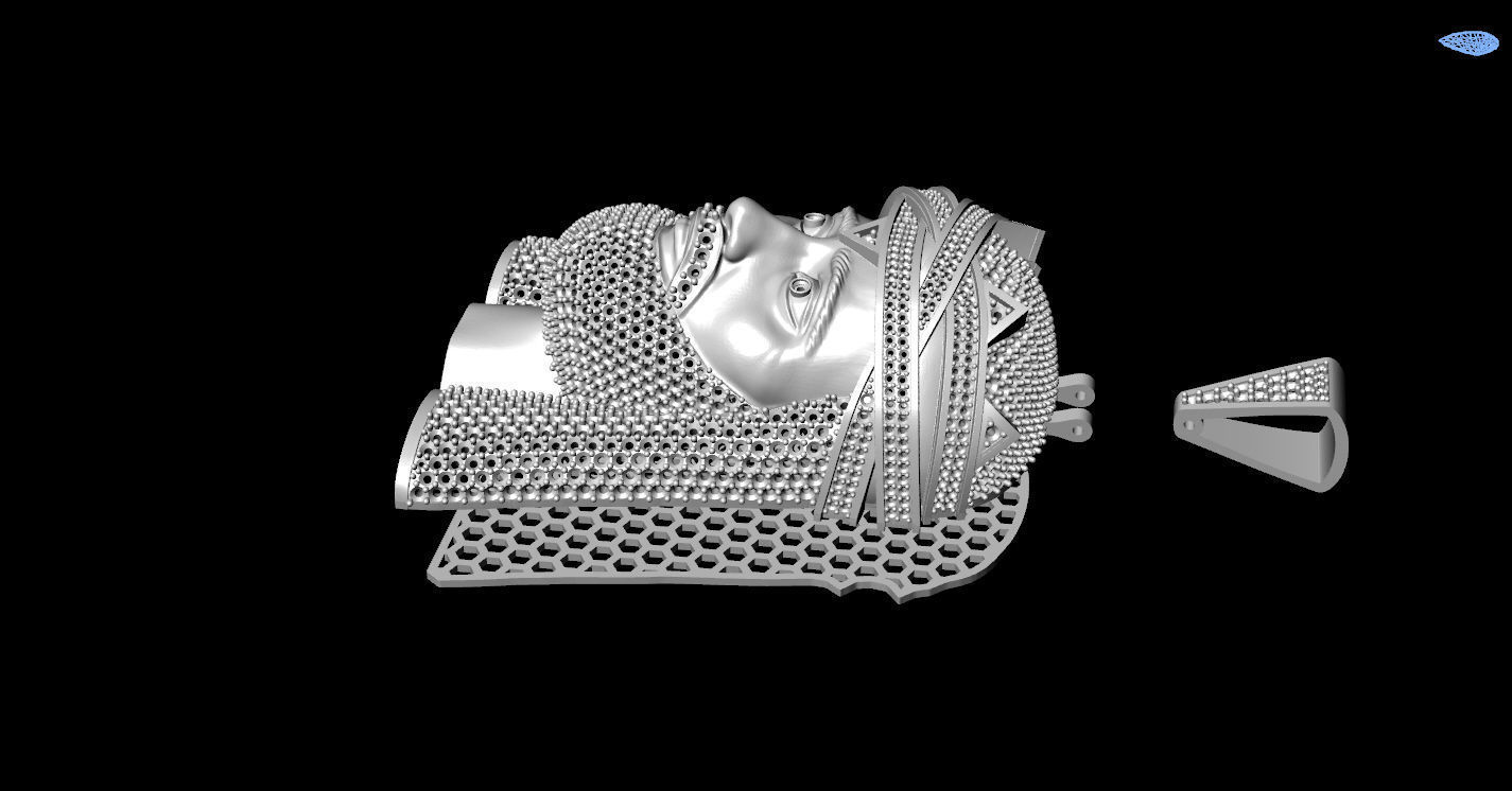 Jesus Gold Pendant  3D print model_23