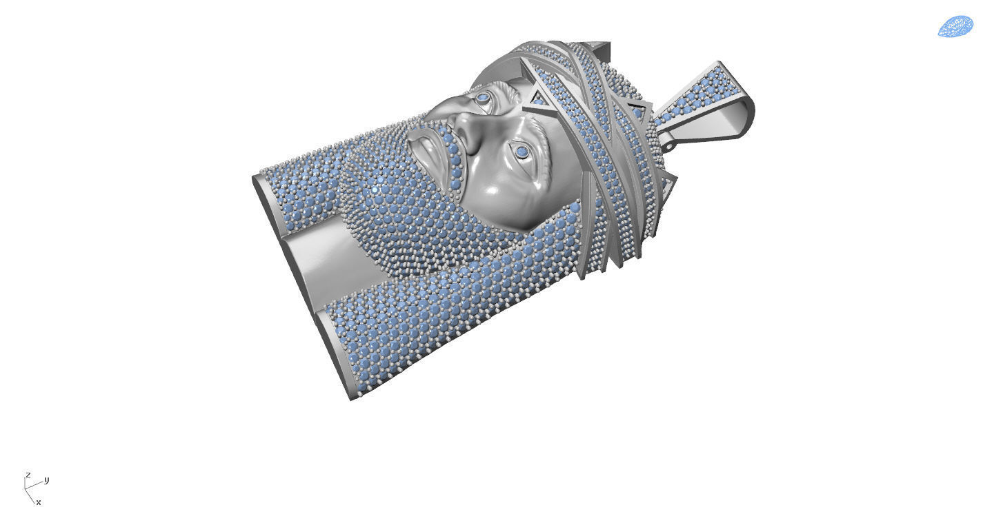 Jesus Gold Pendant  3D print model_32