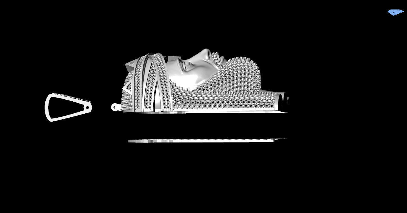 Jesus Gold Pendant  3D print model_21