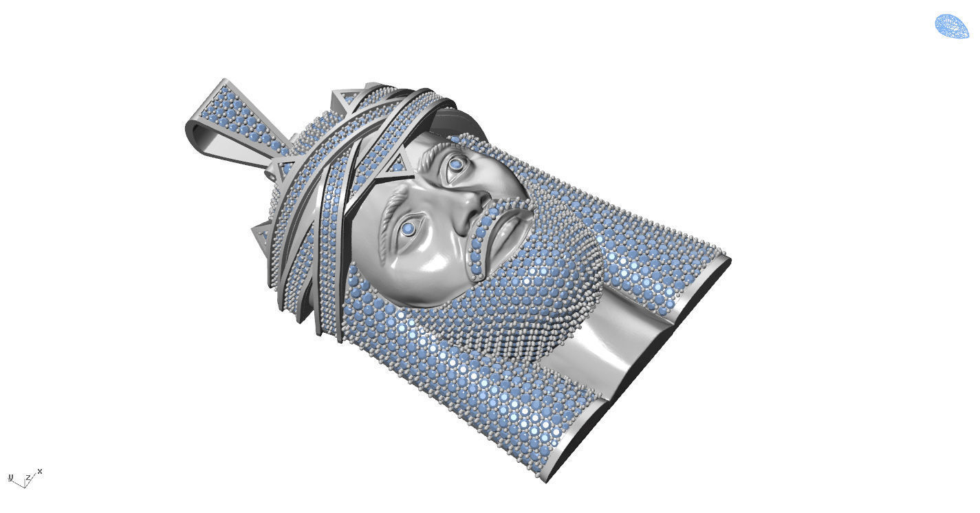 Jesus Gold Pendant  3D print model_19