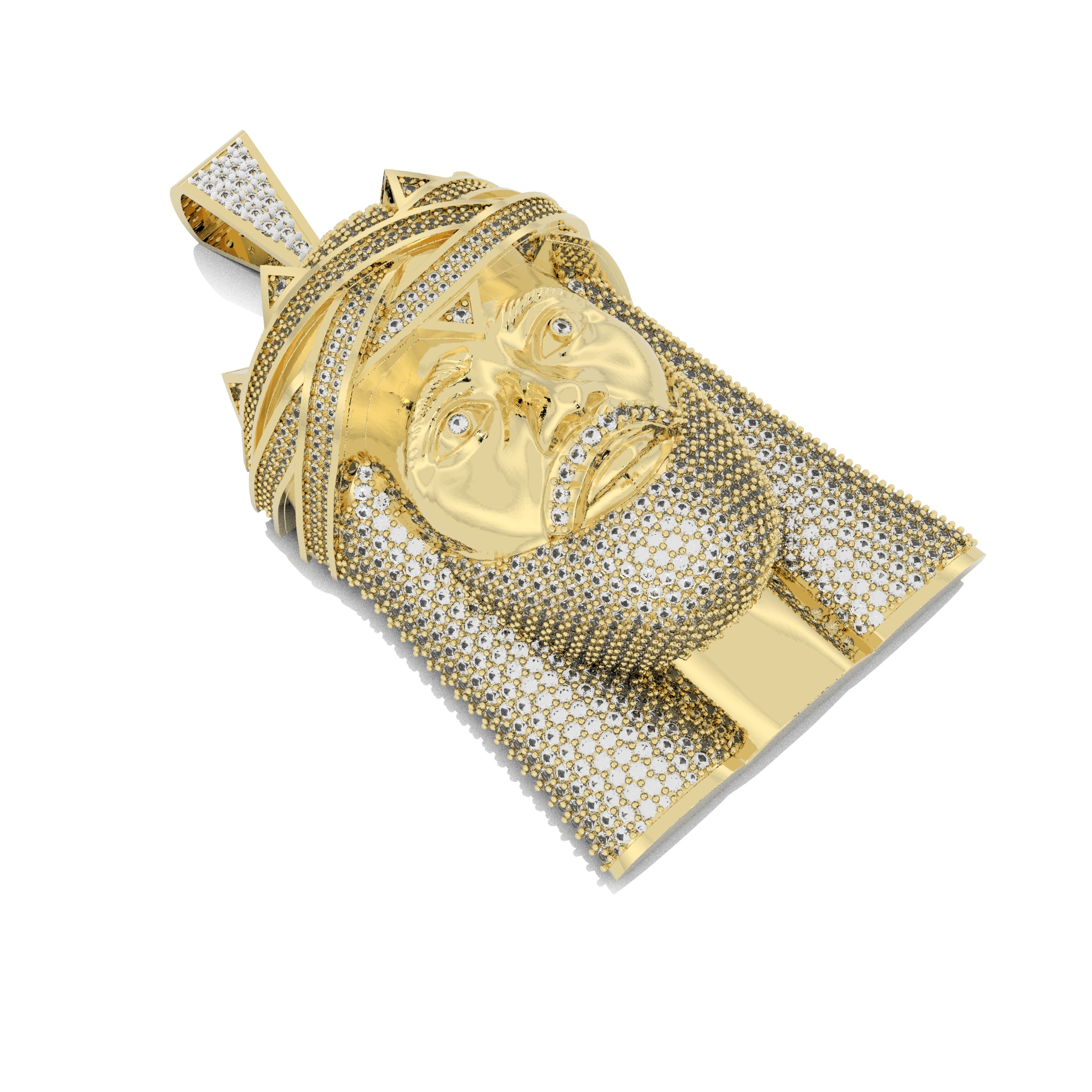 Jesus Gold Pendant  3D print model_13