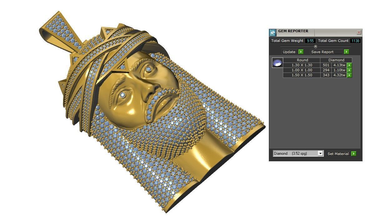 Jesus Gold Pendant  3D print model_11