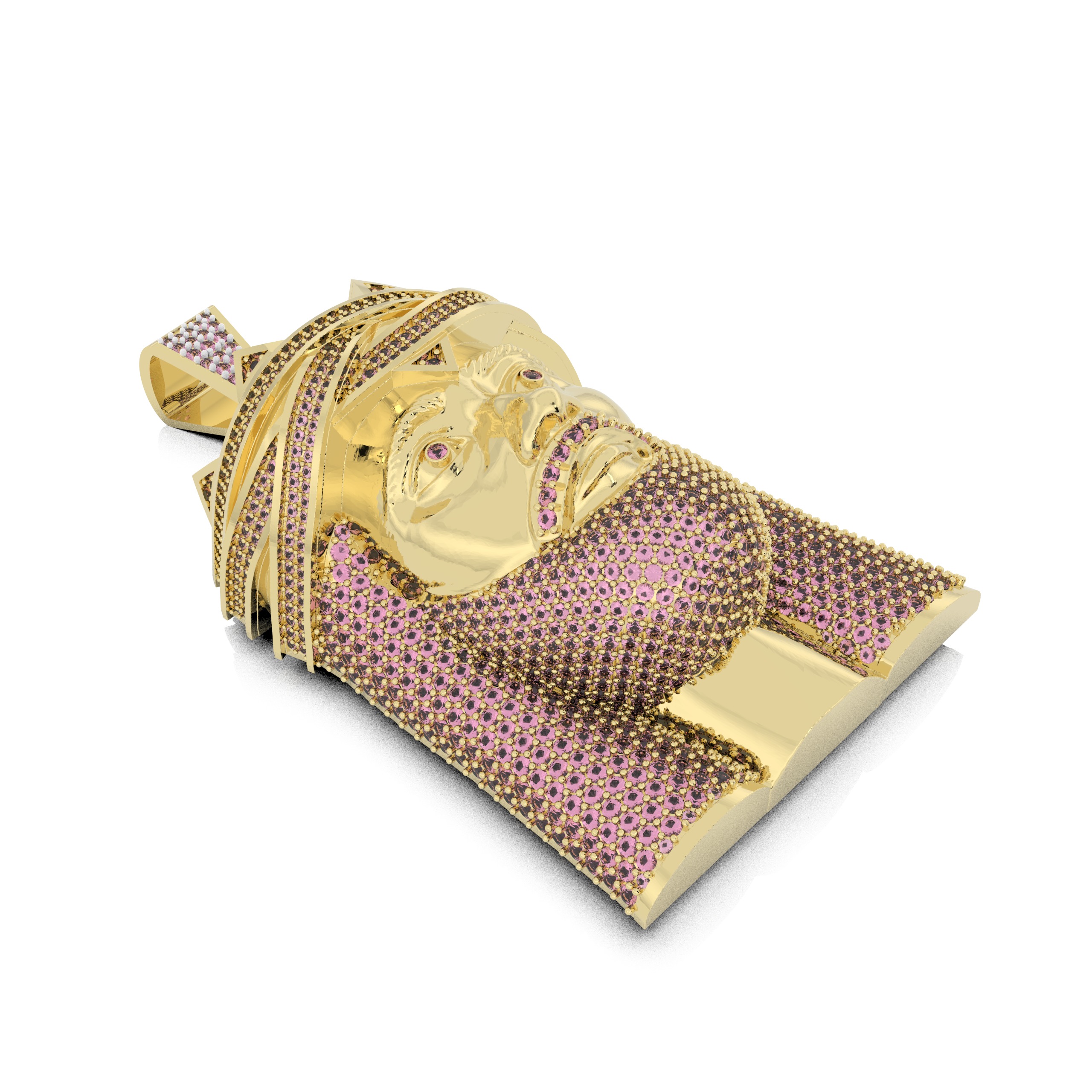 Jesus Gold Pendant  3D print model_9