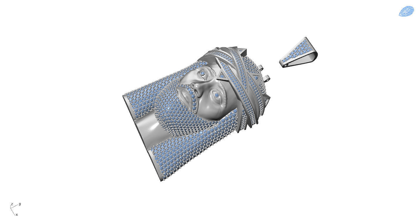 Jesus Gold Pendant  3D print model_33